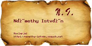 Némethy István névjegykártya